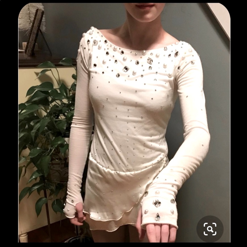 ShimmerWinter White Figure Skating Dress SZ10/12